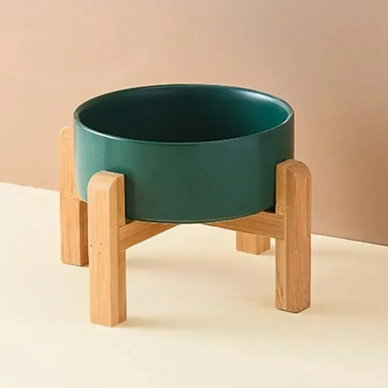 Double Ceramic Elevated Bowl